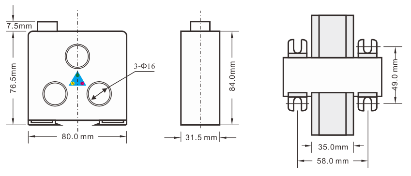 SJD300系列電動(dòng)機(jī)保護(hù)器外形尺寸