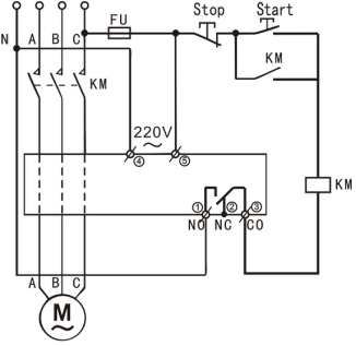 SJD813電動(dòng)機(jī)綜合保護(hù)器接線圖