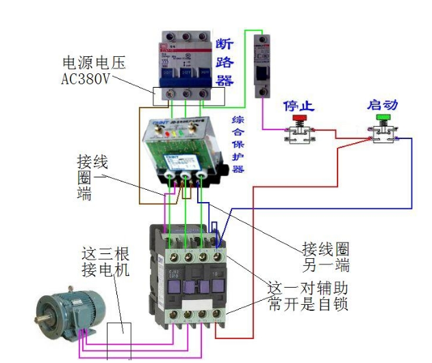 正泰電動機(jī)保護(hù)器接線圖